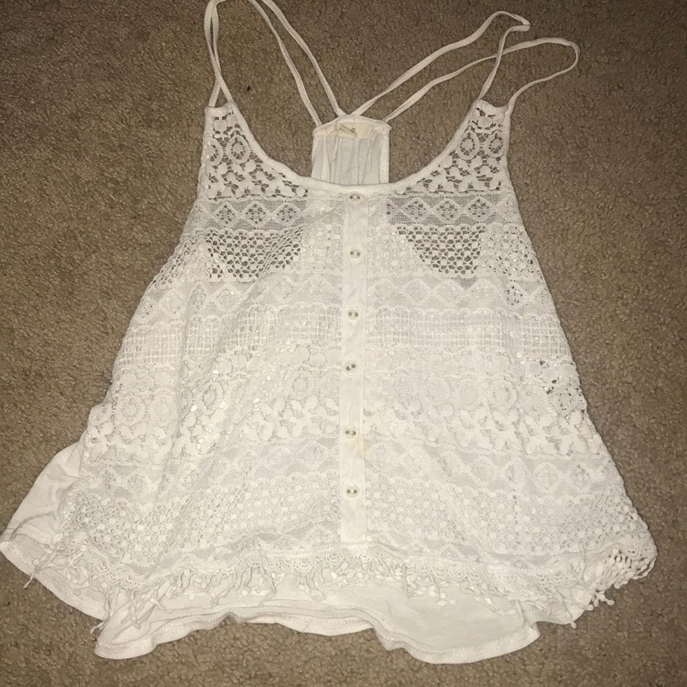 White, lace tank top